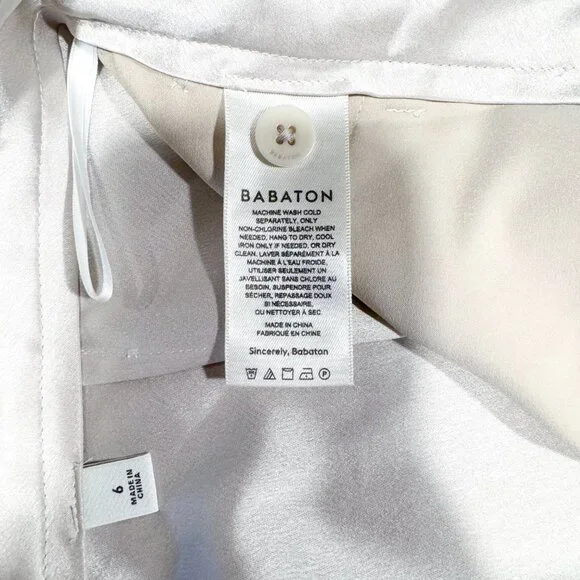 Aritzia Babaton Refined Satin Cargo Pants Matte Pearl Ankle Cut Women's Size 6 - Picture 12 of 12